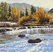 Gore Creek Glisten and Gleam  14 x 14 Oil